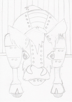 01 Highland Cow Robot Sketch