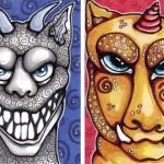 Teeth Gargoyle & Mutton Chop Gargoyle
Each 2.5" x 3.5" Copics, fine liners, gel pen
