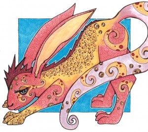 Chimeric Rabbit for Illustration Friday | The Slumbering Herd Art Blog